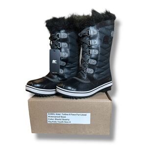 SOREL Insulated Tofino II Waterproof Faux Fur Winter Snow Boots Youth Big Kids S